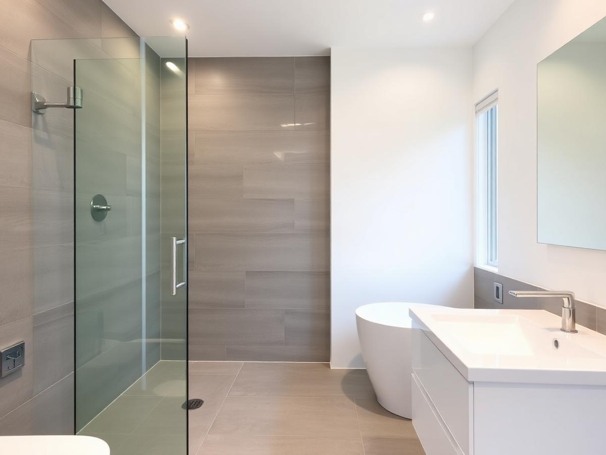 Neu gefliestes Badezimmer